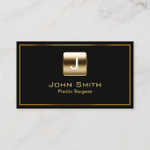 金ゴールドスタンプ整形外科医ダークビジネスカード 名刺 (正面)