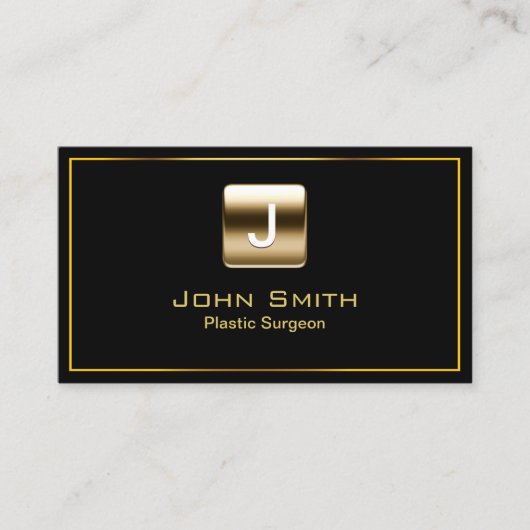 金ゴールドスタンプ整形外科医ダークビジネスカード 名刺 (正面)