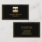 金ゴールドスタンプ・プログラマDark Business Card 名刺 (正面/裏面)