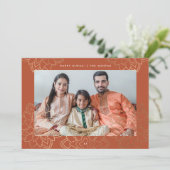 金ゴールドスタンプlotus happy diwaliフォトカード シーズンカード (スタンド正面)