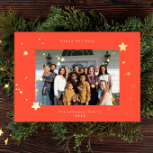 金ゴールドスターさくらんぼレッドフォトハッピー・クリスマス 箔シーズンカード