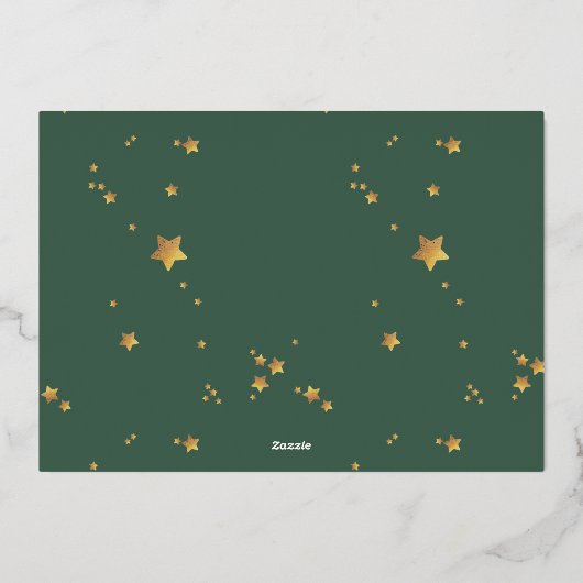 金ゴールドスターさくらんぼレッドフォトハッピー・クリスマス 箔シーズンカード (裏面)