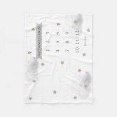 金ゴールドスターとグレークラウドの月次マイルストーン フリースブランケット (正面)