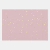 金ゴールドスターとストライプ赤面海軍 ラッピングペーパーシート (正面3)