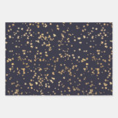 金ゴールドスターとストライプ赤面海軍 ラッピングペーパーシート (正面)