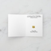 金ゴールドスターと警察官クリスマスカード カード (内部)