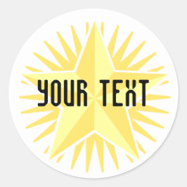 金ゴールドスターのステッカーテンプレート ラウンドシール