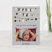 金ゴールドスターのバンティングバナー |新年写真 シーズンカード (正面)