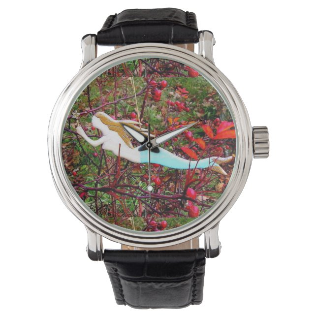 金ゴールドスターの人魚 腕時計 (正面)