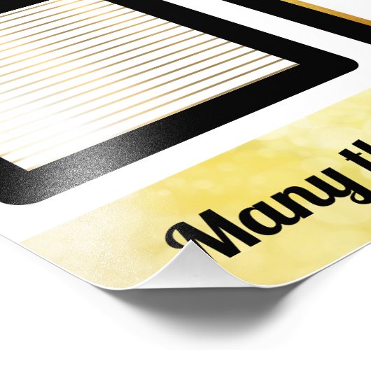 金ゴールドスターの今月の写真ディスプレイの従業員 フォトプリント            (角)