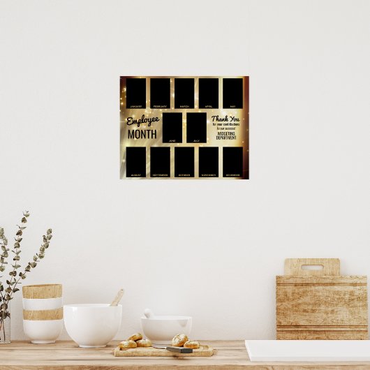 金ゴールドスターの写真社員 ポスター (キッチン)