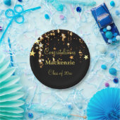 金ゴールドスターの卒業 ペーパープレート (パーティー)