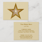 金ゴールドスターの名刺テンプレートぽっちゃりクリーム 名刺 (正面/裏面)
