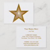 金ゴールドスターの名刺テンプレート（白） 名刺 (正面/裏面)