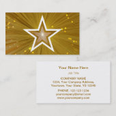 金ゴールドスターの名刺テンプレート（白） 名刺 (正面/裏面)