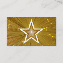 金ゴールドスターの名刺テンプレート（白）
