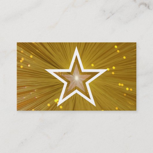 金ゴールドスターの名刺テンプレート（白） 名刺 (正面)