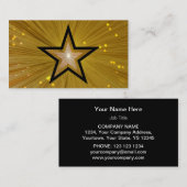 金ゴールドスターの名刺テンプレート(黒い背中) 名刺 (正面/裏面)