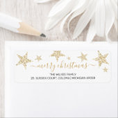 金ゴールドスターエレガントクリスマスポスト差出人住所 ラベル (インサイチュ)