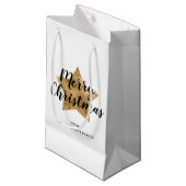 金ゴールドスターエレガントメリークリスマス スモールペーパーバッグ (正面アングル)