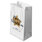 金ゴールドスターエレガントメリークリスマス スモールペーパーバッグ (裏面アングル)