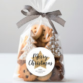 金ゴールドスターエレガントメリークリスマス ラウンドシール