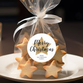 金ゴールドスターエレガントメリークリスマス ラウンドシール