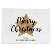 金ゴールドスターエレガントメリークリスマス ラージペーパーバッグ (裏面)