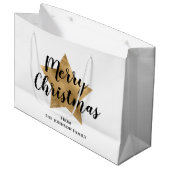 金ゴールドスターエレガントメリークリスマス ラージペーパーバッグ (正面アングル)
