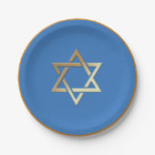 金ゴールドスターオブデイビッド紙プレート ペーパープレート (正面)