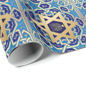 金ゴールドスターオブデイヴィッドユダヤ人の休日ギフト ラッピングペーパー (ロールコーナー)