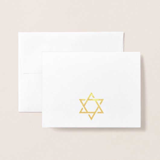 金ゴールドスターオブDavid 実在 Foly 悔やみや弔慰感謝してい 箔カード (封筒付き正面)