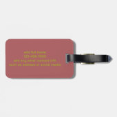 金ゴールドスターオンバラピンクラゲージタグ ラゲッジタグ (裏面横)