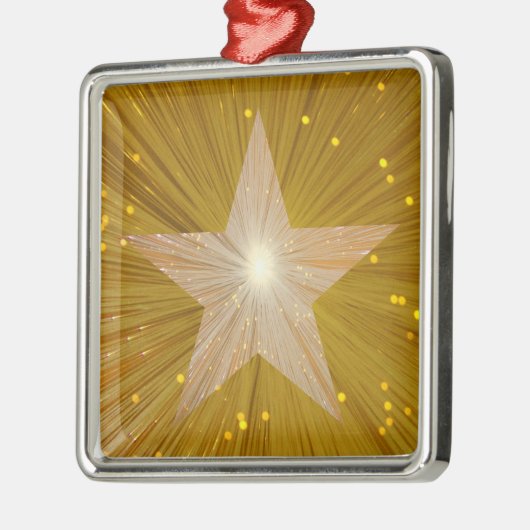 金ゴールドスターオーナメントスクエア メタルオーナメント (左)