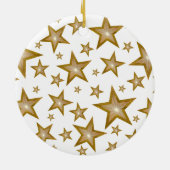 金ゴールドスターオーナメントラウンドホワイト セラミックオーナメント (裏面)