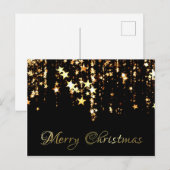 金ゴールドスタークリスマスグリーティングポストカード シーズンポストカード (正面/裏面)