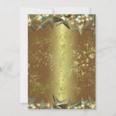 金ゴールドスターグリッターアンドライツスウィート16誕生日 招待状 (裏面)