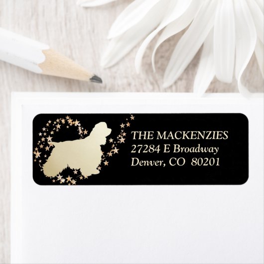 金ゴールドスタースワールアメリカンコッカースパニエル犬 ラベル (インサイチュ)