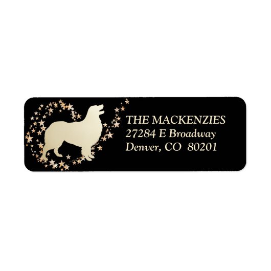 金ゴールドスタースワールオーストラリアシェパードドッグ ラベル (正面)