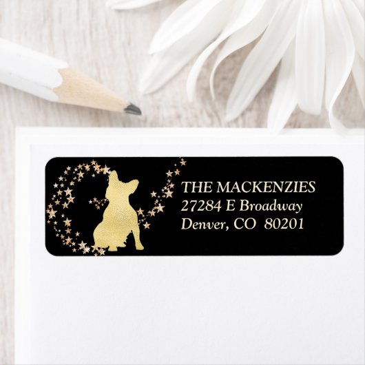 金ゴールドスタースワールフランスのブルドッグ ラベル (インサイチュ)