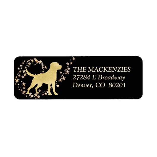 金ゴールドスタースワールラブラドールレトリーブドッグ ラベル (正面)