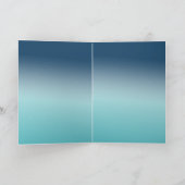 金ゴールドスターズアクアブルーグラデーションパーソナライズされた引用文 カード (内部)