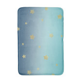 金ゴールドスターズアクアブルーグラデーション バスマット (正面縦)