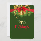 金ゴールドスターズアンドベルズクリスマスパーティの招待状 招待状 (裏面)