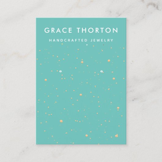 金ゴールドスターズイヤリングジュエリー表示カード 名刺 (正面)