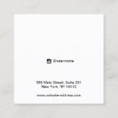 金ゴールドスターズイヤリングブラックジュエリーディスプレイカード スクエア名刺 (裏面)