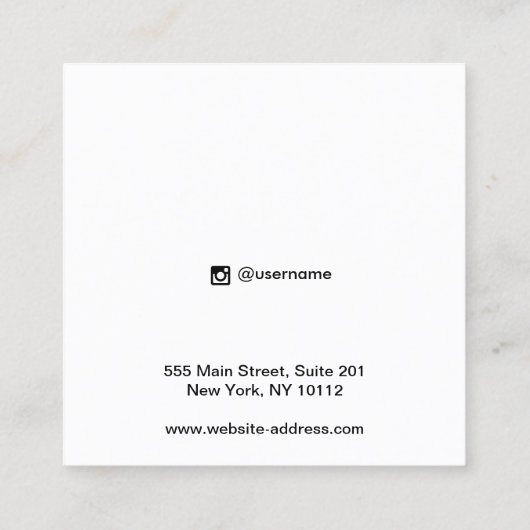 金ゴールドスターズイヤリングブラックジュエリーディスプレイカード スクエア名刺 (裏面)