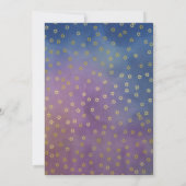 金ゴールドスターズウォーターカラーバルミツワー 招待状 (裏面)