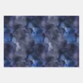 金ゴールドスターズオンネイビーナイトスカイラッピング紙シート ラッピングペーパーシート (正面)