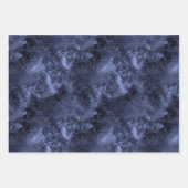 金ゴールドスターズオンネイビーナイトスカイラッピング紙シート ラッピングペーパーシート (正面3)